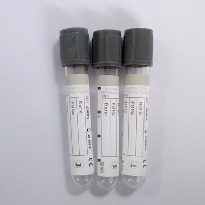 Grijze natriumfluoride (EDTA/heparine natrium) 13*75mm 2,3,4ml vacuüm bloedafnamebuis voor de bepaling van de bloedglucosewaarde